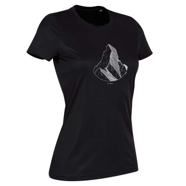 Le- Cervino --- t-shirt-port-femme-noir