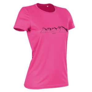 T-shirt sport femme rose Les Dents du Midi