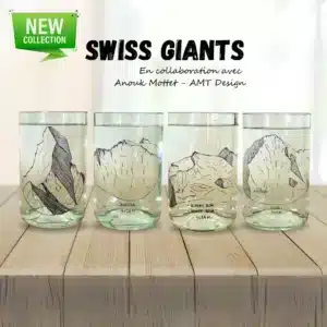 Set 4 verres - Montagnes suisses
