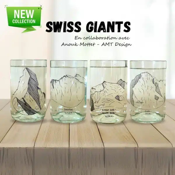 Set 4 verres - Montagnes suisses